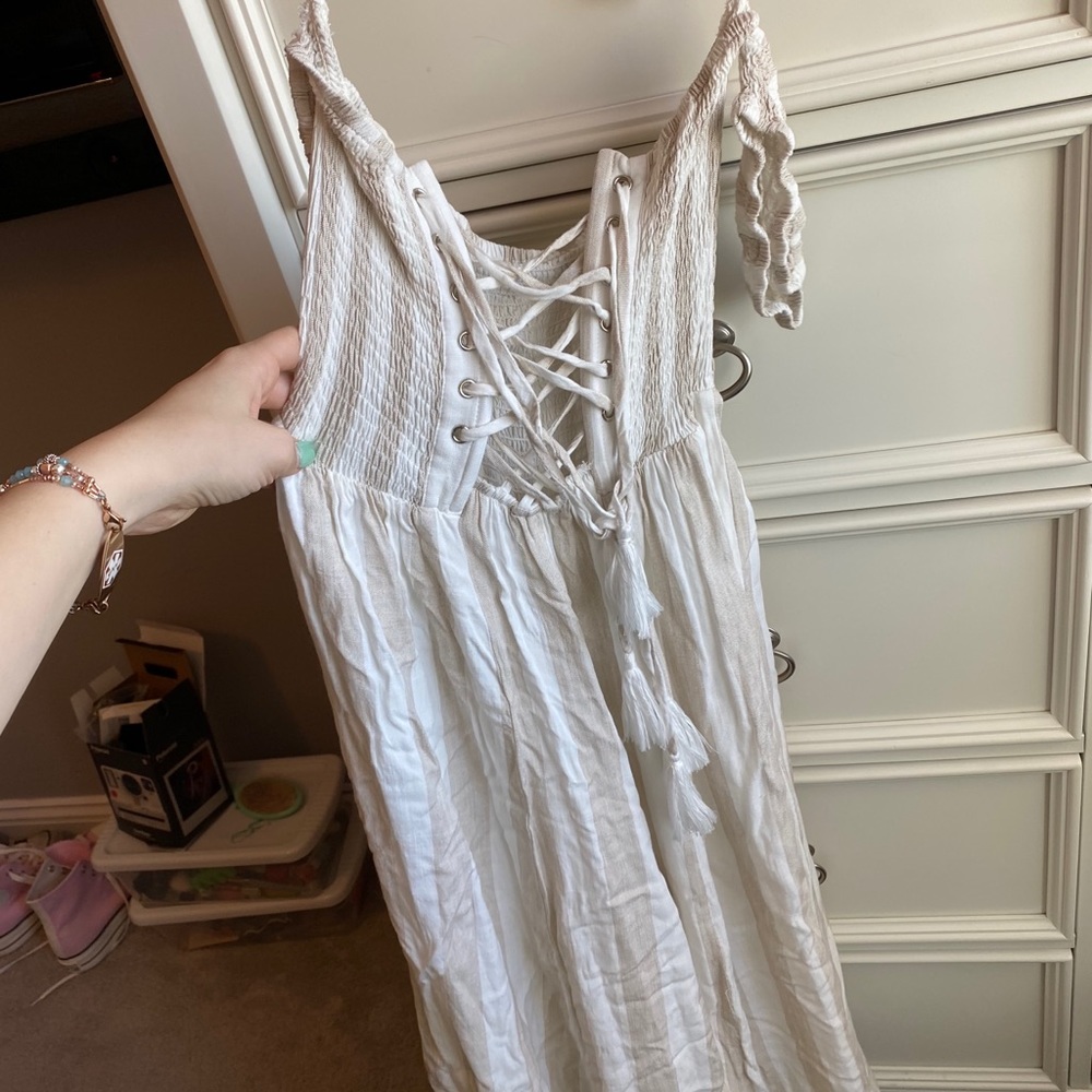 Cream and white jumpsuit